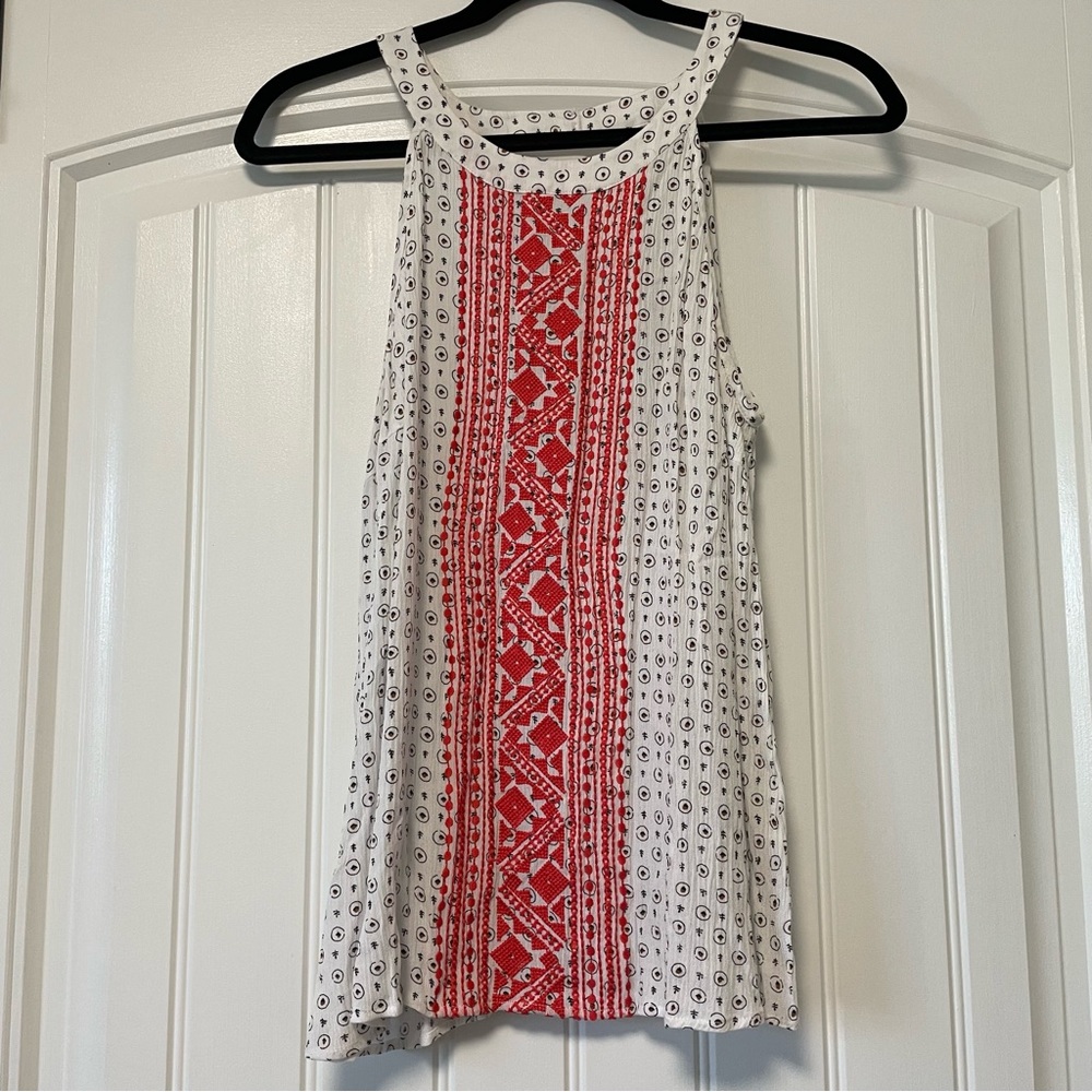 Skies are Blue Embroidered Halter Tank Top Size:L